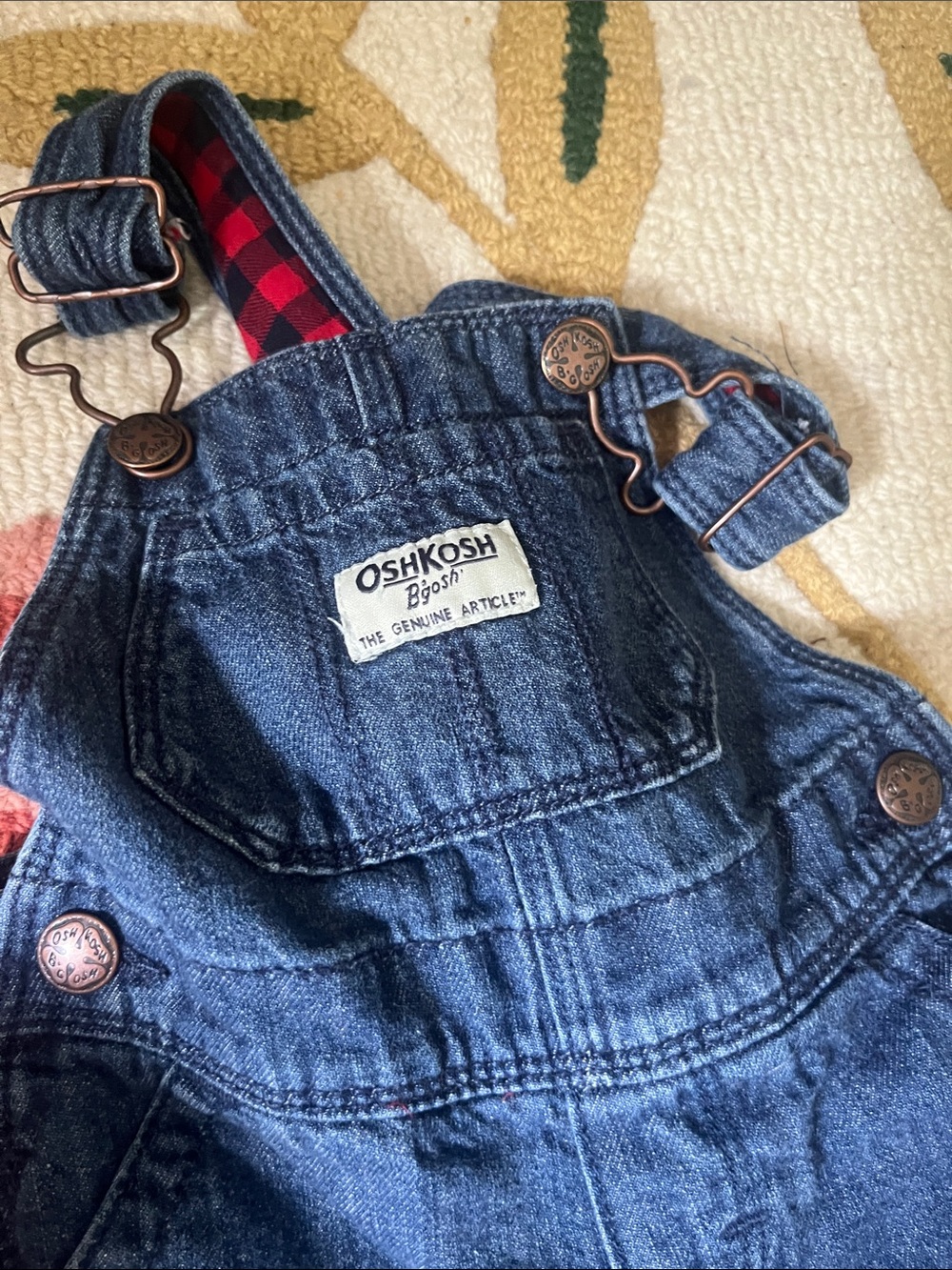 OshKosh B'gosh Navy Denim Overalls with Star Accents Adorable!! 9 month - Picture 3 of 4
